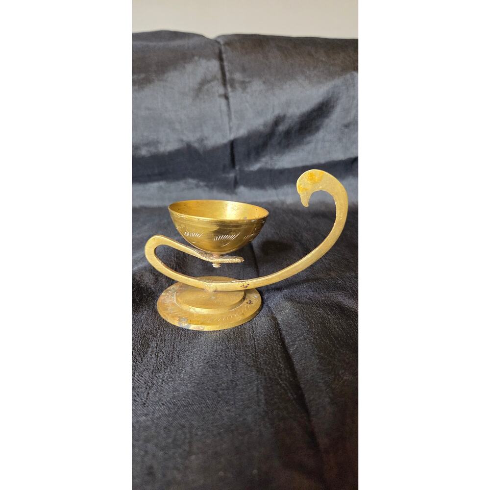 Vintage Brass Incense Oil Burner Candle Holder